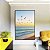 Quadro Vertical Pássaros Voando em Praia de Mar e Céu Claro Natureza Canvas Moldura - Imagem 3