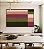 Quadro Horizontal Abstrato Geométrico Listras Rosa Verde Canvas Moldura - Imagem 1