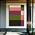 Quadro Vertical Abstrato Geométrico Listras Rosa Verde Canvas Moldura - Imagem 2