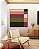 Quadro Quadrado Abstrato Geométrico Listras Rosa Verde Canvas Moldura - Imagem 3