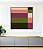 Quadro Quadrado Abstrato Geométrico Listras Rosa Verde Canvas Moldura - Imagem 1