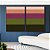 Duo de Quadros Abstrato Geométrico Listras Rosa Verde Canvas Moldura - Imagem 2
