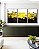 Trio de Quadros Abstrato Mosaico Dourado Marrom Branco Canvas Moldura - Imagem 3