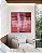 Quadro Quadrado Abstrato Mosaico Geométrico Vermelho Rosa Vinho Canvas Moldura - Imagem 4