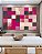 Quadro Horizontal Abstrato Geométrico Degradê Mosaico Rosa Canvas Moldura - Imagem 1