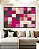 Quadro Horizontal Abstrato Geométrico Degradê Mosaico Rosa Canvas Moldura - Imagem 3
