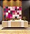 Quadro Horizontal Abstrato Geométrico Degradê Mosaico Rosa Canvas Moldura - Imagem 4