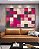 Quadro Horizontal Abstrato Geométrico Degradê Mosaico Rosa Canvas Moldura - Imagem 5