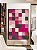 Quadro Vertical Abstrato Geométrico Degradê Mosaico Rosa Canvas Moldura - Imagem 4
