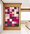 Quadro Vertical Abstrato Geométrico Degradê Mosaico Rosa Canvas Moldura - Imagem 2