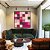Quadro Quadrado Abstrato Geométrico Degradê Mosaico Rosa Canvas Moldura - Imagem 5