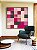 Quadro Quadrado Abstrato Geométrico Degradê Mosaico Rosa Canvas Moldura - Imagem 1