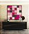 Quadro Quadrado Abstrato Geométrico Degradê Mosaico Rosa Canvas Moldura - Imagem 2