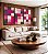 Trio de Quadros Abstrato Geométrico Degradê Mosaico Rosa Canvas Moldura - Imagem 1