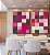 Duo de Quadros Abstrato Geométrico Degradê Mosaico Rosa Canvas Moldura - Imagem 1