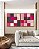 Duo de Quadros Quadrados Abstrato Geométrico Degradê Mosaico Rosa Canvas Moldura - Imagem 4