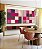 Duo de Quadros Quadrados Abstrato Geométrico Degradê Mosaico Rosa Canvas Moldura - Imagem 2