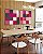 Duo de Quadros Quadrados Abstrato Geométrico Degradê Mosaico Rosa Canvas Moldura - Imagem 5