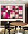 Trio de Quadros Estilizados Abstrato Geométrico Degradê Mosaico Rosa Canvas Moldura - Imagem 3