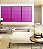 Trio de Quadros Abstrato Degradê Geométrico Rosa Canvas Moldura - Imagem 4