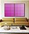 Duo de Quadros Abstrato Degradê Geométrico Rosa Canvas Moldura - Imagem 2