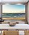 Quadro Horizontal Praia de Mar Azul Intenso e Céu Claro Natureza Canvas Moldura - Imagem 2