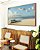Quadro Horizontal Barco em Praia de Mar Calmo e Céu Com Nuvens Natureza Canvas Moldura - Imagem 3
