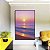 Quadro Vertical Pôr do Sol Rosa Lilás em Praia de Mar Calmo Natureza Canvas Moldura - Imagem 4