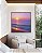 Quadro Quadrado Pôr do Sol Rosa Lilás em Praia de Mar Calmo Natureza Canvas Moldura - Imagem 1