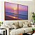 Duo de Quadros Pôr do Sol Rosa Lilás em Praia de Mar Calmo Natureza Canvas Moldura - Imagem 4