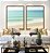 Duo de Quadros Praia de Mar Calmo Turquesa e Céu Claro Natureza Canvas Moldura - Imagem 3