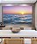 Quadro Horizontal Mar Azul Céu Rosa Sol Reluzente Natureza Canvas Moldura - Imagem 2