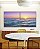 Duo de Quadros Quadrados Mar Azul Céu Rosa Sol Reluzente Natureza Canvas Moldura - Imagem 4