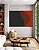 Quadro Horizontal Abstrato Preto Vermelho Telha Textura Minimalista Canvas Moldura - Imagem 1