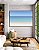 Quadro Horizontal Mar Azul Claro Céu Limpo e Areia Branca Canvas Moldura - Imagem 4