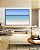 Quadro Horizontal Mar Azul Claro Céu Limpo e Areia Branca Canvas Moldura - Imagem 5