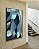 Quadro Vertical Abstrato Mosaico cores Azul Cinza Canvas Moldura - Imagem 4