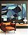 Trio de Quadros Estilizados Abstrato Mosaico cores Azul Cinza Canvas Moldura - Imagem 4