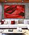 Quadro Horizontal Abstrato Tons de Vermelho Preto Canvas Moldura - Imagem 4