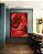 Quadro Vertical Abstrato Tons de Vermelho Preto Canvas Moldura - Imagem 1