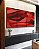 Trio de Quadros Abstrato Tons de Vermelho Preto Canvas Moldura - Imagem 3