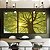 Trio de Quadros Paisagem Copa de Árvore Sol Folhas Verdes Natureza Canvas Moldura - Imagem 1