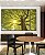 Trio de Quadros Estilizados Paisagem Copa de Árvore Sol Folhas Verdes Natureza Canvas Moldura - Imagem 4