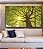 Trio de Quadros Estilizados Paisagem Copa de Árvore Sol Folhas Verdes Natureza Canvas Moldura - Imagem 2
