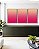 Trio de Quadros Abstrato Degradê Rosa Marfim Canvas Moldura - Imagem 4