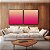 Duo de Quadros Quadrados Abstrato Degradê Rosa Marfim Canvas Moldura - Imagem 4