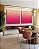 Duo de Quadros Quadrados Abstrato Degradê Rosa Marfim Canvas Moldura - Imagem 1