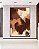 Quadro Vertical Abstrato Efeito Pintura Cor Marrom Pêssego Canvas Moldura - Imagem 4