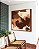 Quadro Quadrado Abstrato Efeito Pintura Cor Marrom Pêssego Canvas Moldura - Imagem 3