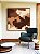 Quadro Quadrado Abstrato Efeito Pintura Cor Marrom Pêssego Canvas Moldura - Imagem 5